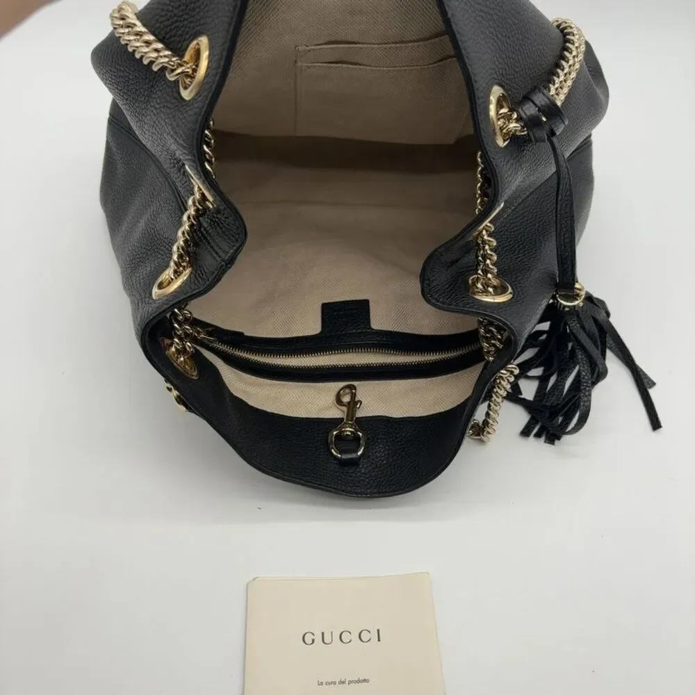 Gucci Black Bag with Gold Chains